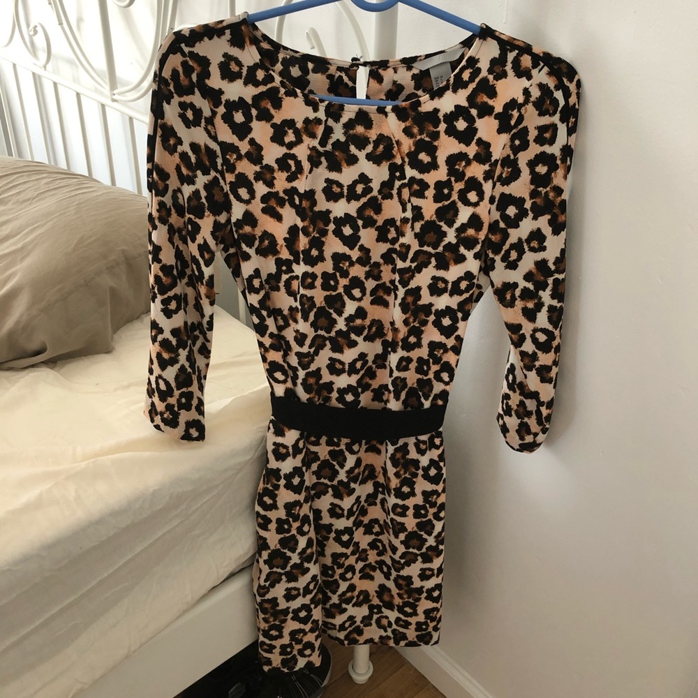 Leopard Cheetah quarter sleeve dress